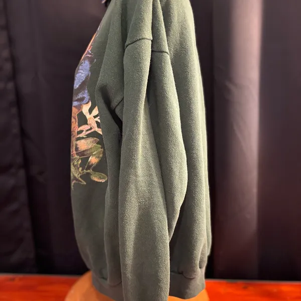 Vintage BJ Designer Victorian Children Christmas Sweatshirt Green XL - Image 3