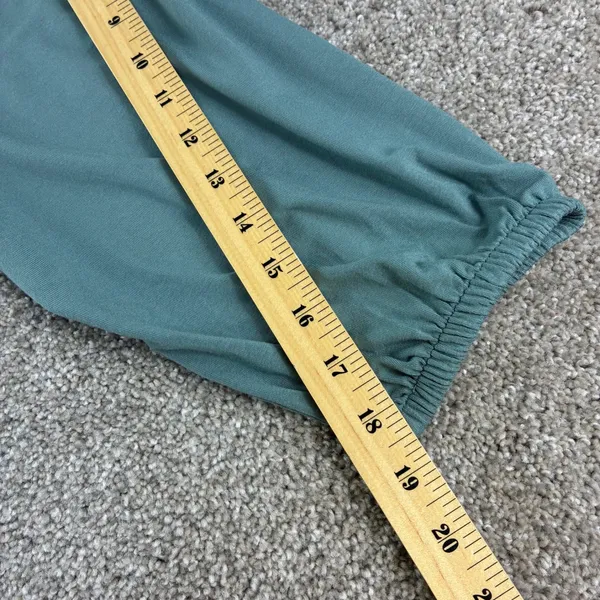 Lauren Ralph Lauren Black Label Wrap Top Womens L Teal Peplum Jersey V Neck Soft - Image 5