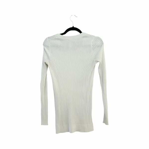 ATHLETA Lincoln Park Ribbed Crew Neck Long White Pullover Sweater Sz S - Image 4