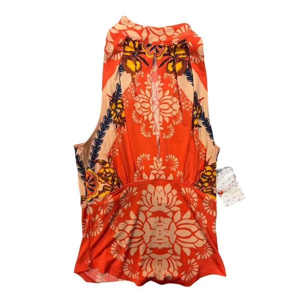 Free People Halter Top Small Cherry on Top Red Combo Floral Keyhole Boho New - Image 2