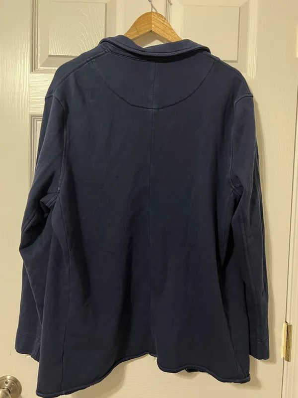 Aerie Everyday Fleece Blazer Size Large Navy Blue Sweater - Image 6