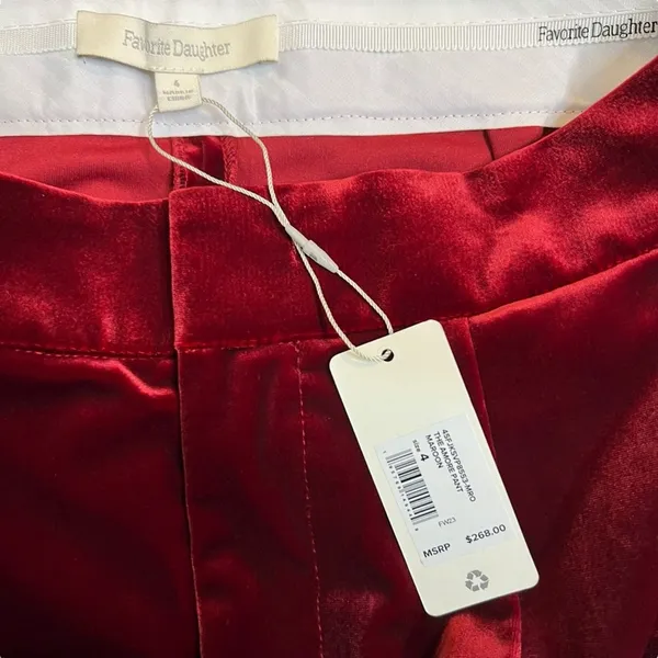 Favorite Daughter The Amore Pant Women’s Red Velvet Maroon Size 4 NWOT - Image 9