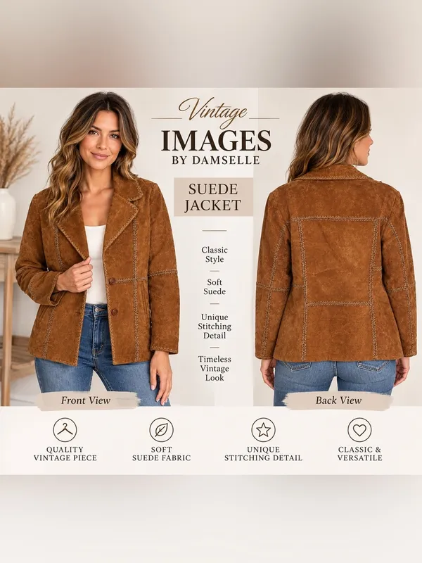 Vintage Images by Damselle Suede Jacket as‎ is - Image 3