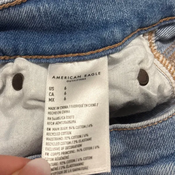 American Eagle Highest Rise 90s Boyfriend Distressed Denim Shorts 6 - Image 5