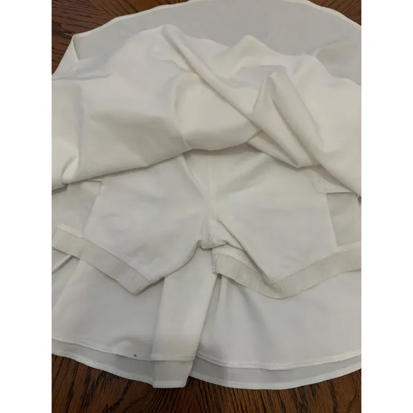 Lululemon Court Rival Skirt Women 0 White High Rise Tennis Skort Pleated Flowy - Image 4