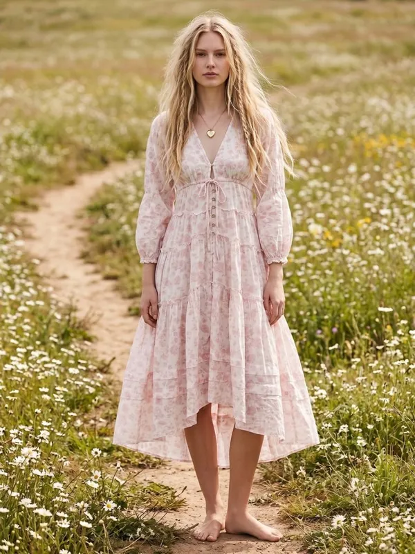 Free People Ethereal Dainty Cottage Pappiet Midi Dress Maxi Top Size Small - Image 10