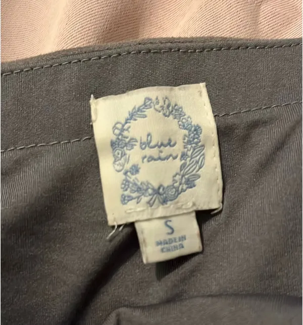 Grey Blue Rain Floral Embroidered Skirt - Image 2