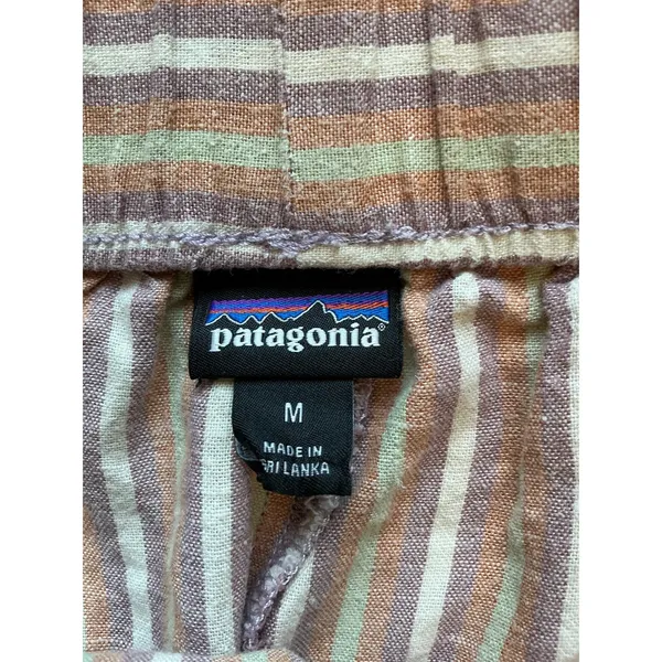 Patagonia Garden Island Striped Linen Blend Shorts Medium White/Pink - Image 3