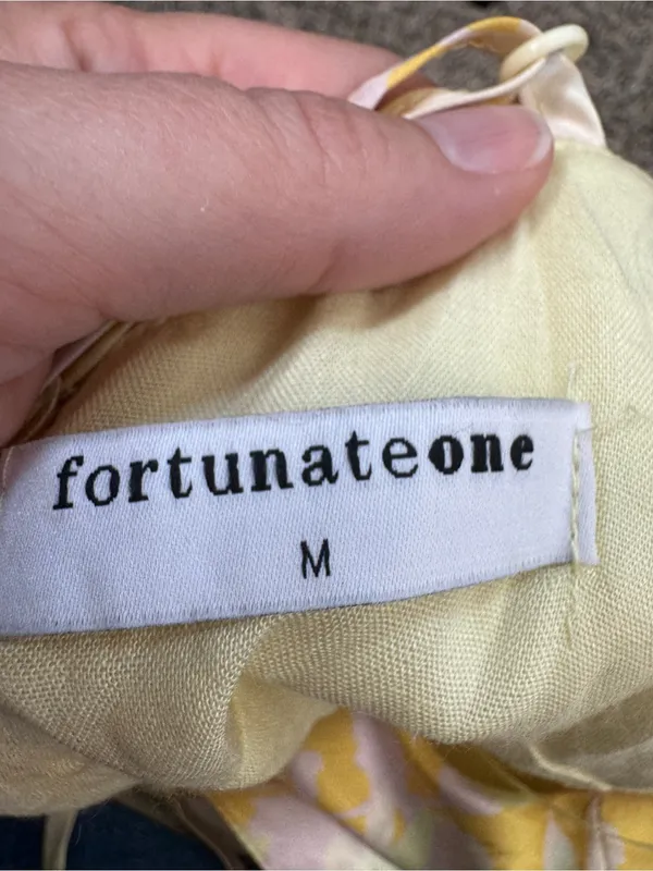 Fortunate One Yellow Floral Satin Maxi Dress Womens M Cutout Main Attraction - Image 7
