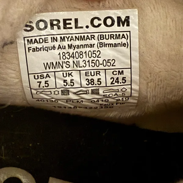 SOREL Out N About Plus Weatherproof Rain Boots in Quarry Grey Black Tan Size 7.5 - Image 8