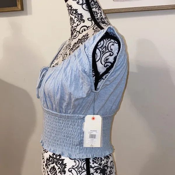 NWT!! Billabong Baby Blue Get Away Crop Top Size Large - Image 3