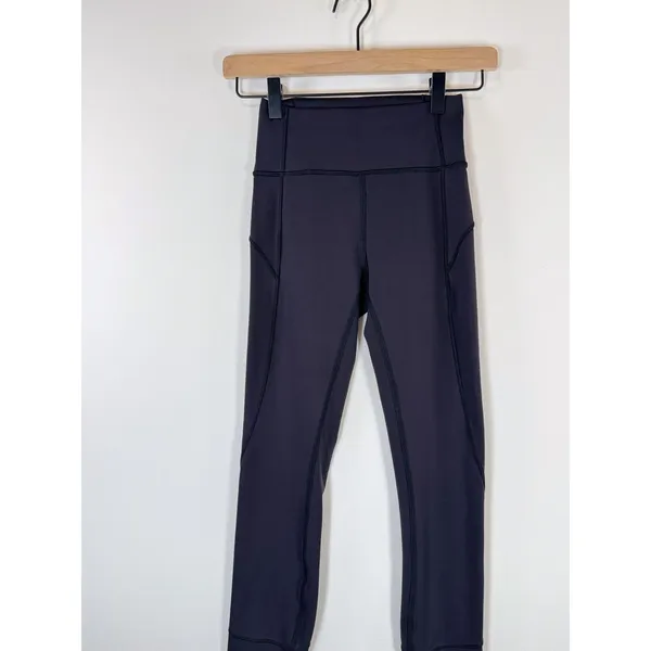 Lululemon Womens Legggings Black In Movement Pull On Stretch Gym Yoga Size 2 - Image 6