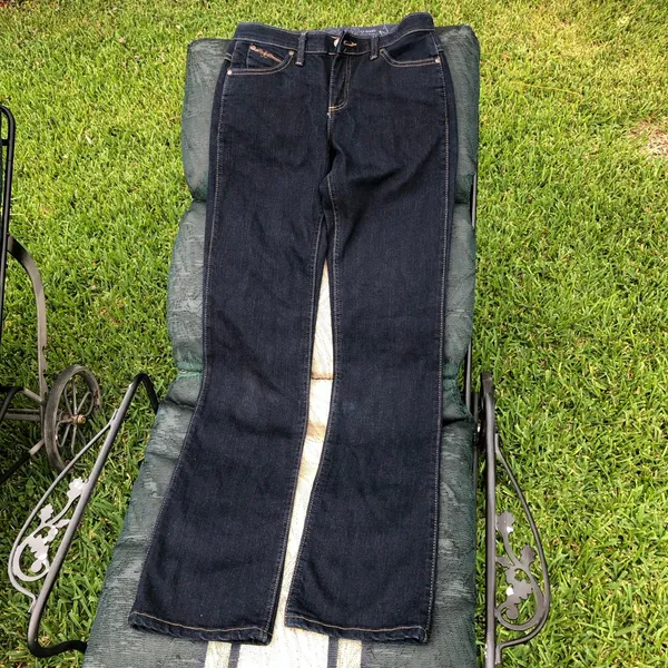 Wrangler Q Baby Jeans Bootcut Dark Blue Stretch Denim Women's 3/4 x 34 - Image 5