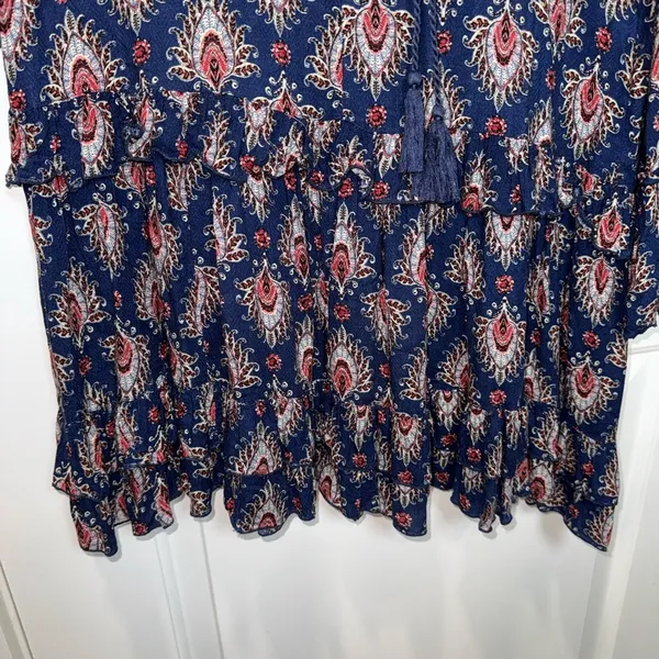 Anthropologie Uncle Frank Dress Ruffle Long Sleeve XS 100%rayon style 33350 USA - Image 3