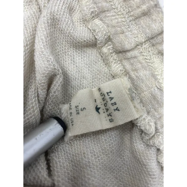 Lazy Sunday Womens Cozy Cream Elastic Waist Cozy Lounge Booty Shorts Small - Image 7