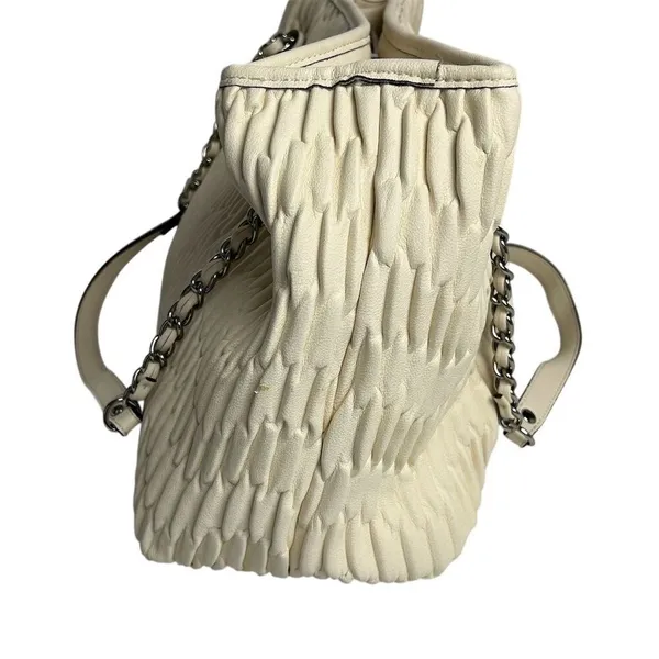 Jessica Simpson Ivory Quilted Ruched Shoulder Bag‎ Women's Casual Elegant - Image 8