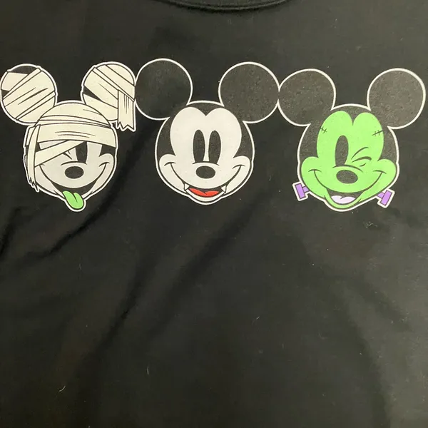 Disney Mickey Mouse Monster Faces Halloween Black Sweatshirt Size XS - Image 3
