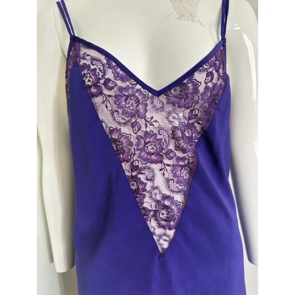 Victorias Secret Y2K Purple Fairy Lace Slip Dress Women’s Size M Gold Tag VTG - Image 3