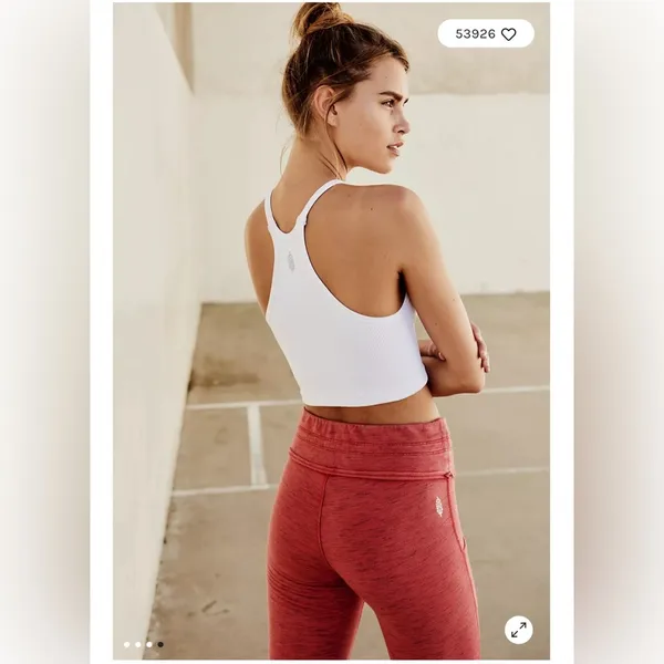 Free People Happiness Runs Crop Tank White XS/S - Image 3