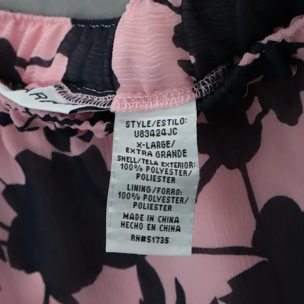 Sag Harbor Pink Blue Floral Knee Length Skirt Pull On Plus Boho‎ XL Extra Large - Image 6