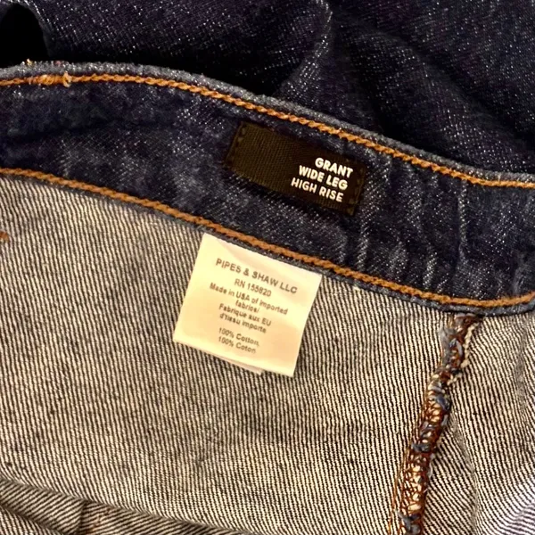 VERONICA BEARD Grant Wide Leg Jean Indigo Blue High Rise Button-Fly Raw Hem 31‎ - Image 11