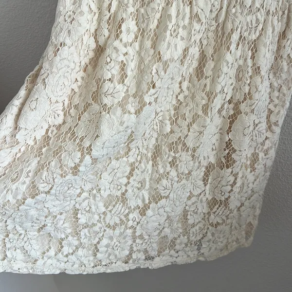 Abercrombie & Fitch Lace Cream Mini Dress Underwired Lined Medium - Image 6