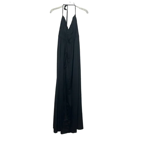 Love Couture Halter Beaded Babydoll Black Maxi Dress Size XS - Image 8