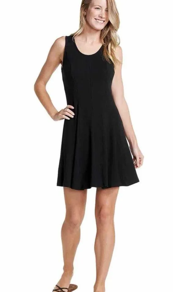 Toad & Co Daisy Ribbed Sleeveless Super Soft Knit Dress Size Large Black - Image 4