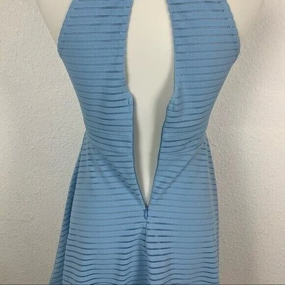 Altar'd State Blue Fit And Flare Sleeveless Textured Mini‎ Dress Boho Chic Small - Image 6