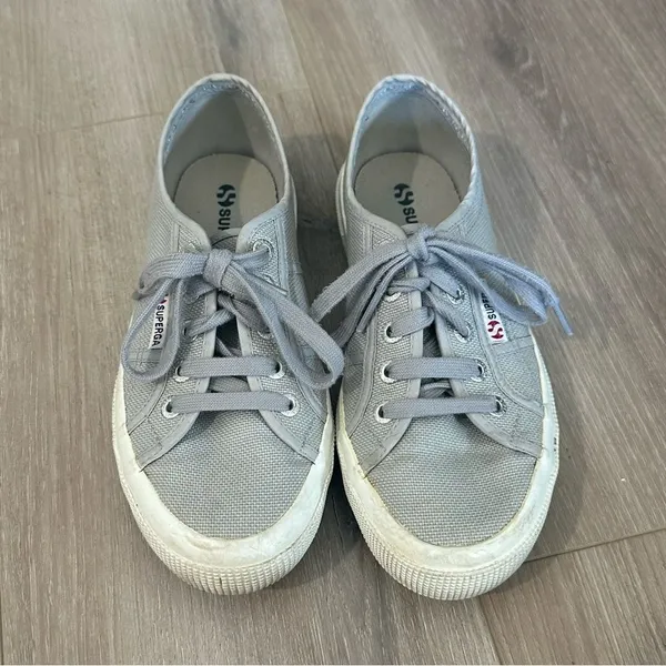 Superga Classic‎ Gray Lace Up Sneakers Womens Sz 6.5 Casual Skate Shoes Street - Image 8