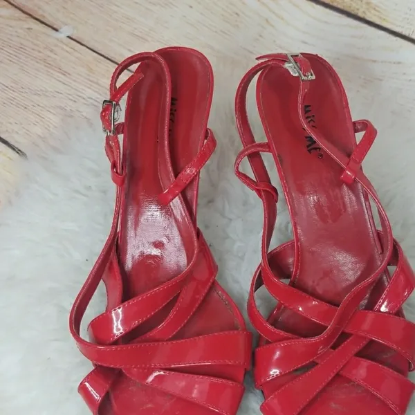 Miss Me Symbol strappy red slingback heels size 8.5 - Image 3