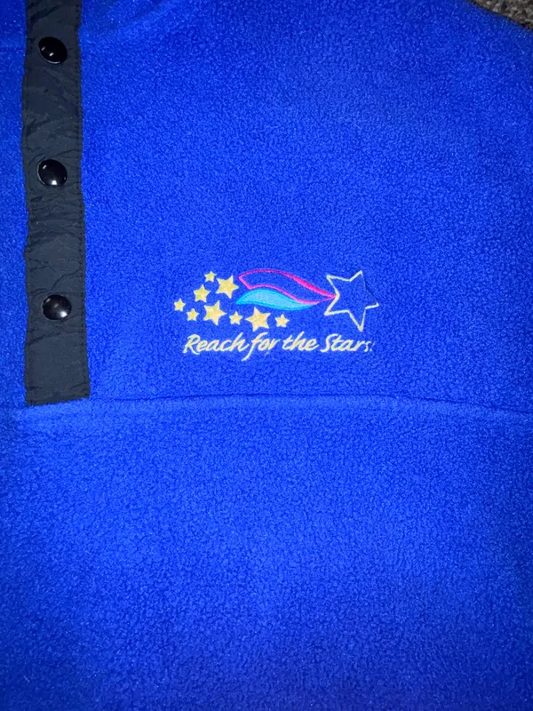 Vintage Sportsmaster USA Polartec Blue Fleece Pullover Jacket - Reach For The Stars - EUC - Image 2