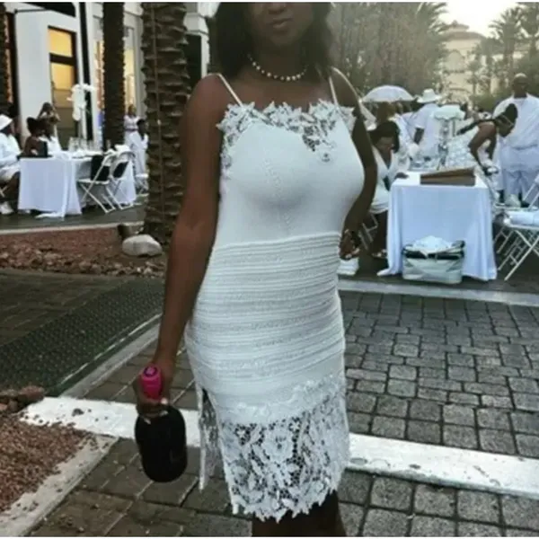 Thakoon White Lace Mini Slip Dress XS Knit Cocktail Coquette Party Designer $360 - Image 5
