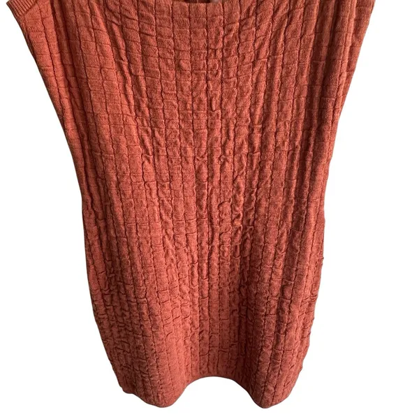 Free People FP Beach Short & Sweet Mini Dress Knit Sz S Sleeveless Reversible Rust - Image 5