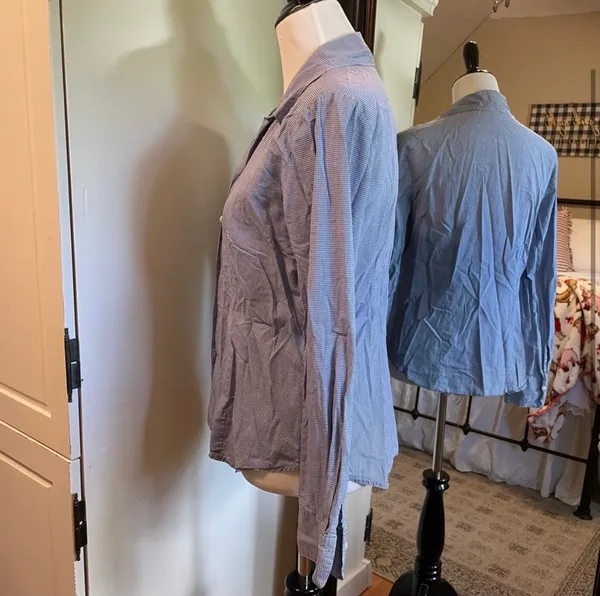 Gap Large Blue Gingham Top - Image 3