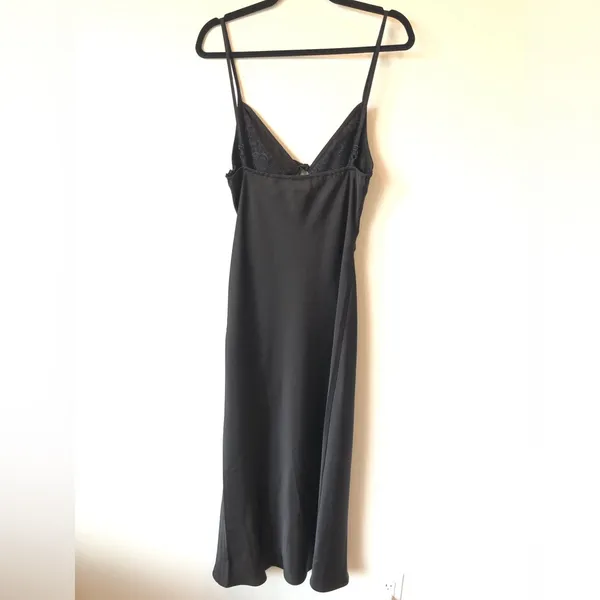 Black Hello Molly Black Ultimate Love Satin Slip Maxi Dress Size US 8 - Image 8