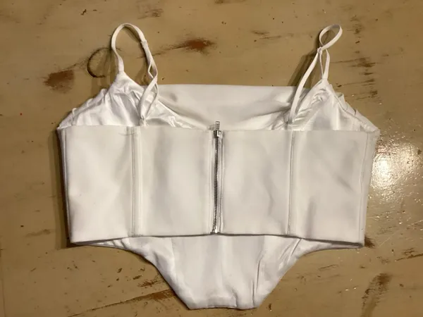 Bardot Jocosa Cowl Neck Corset Top White Size 6 - Image 3