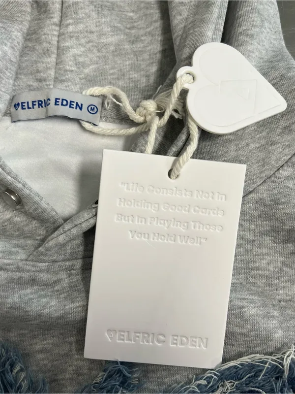 Aelfric Eden Butterfly Gray Pullover Hoodie - Size Medium - NWT - Image 3
