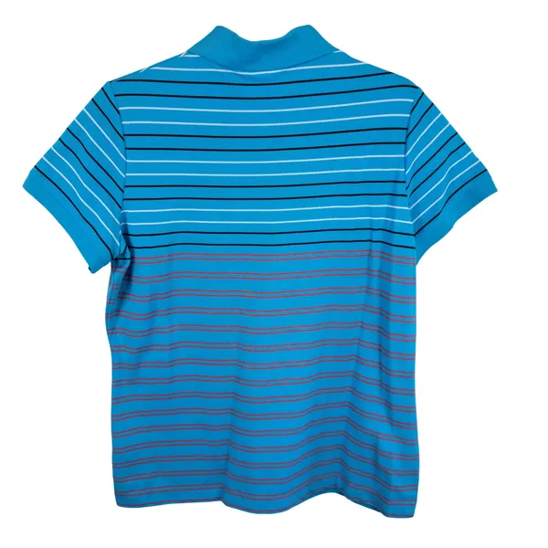 Nike‎ Golf Dri-FIT Womens Blue Striped Short Sleeve Polo Shirt Large L Sporty - Image 2