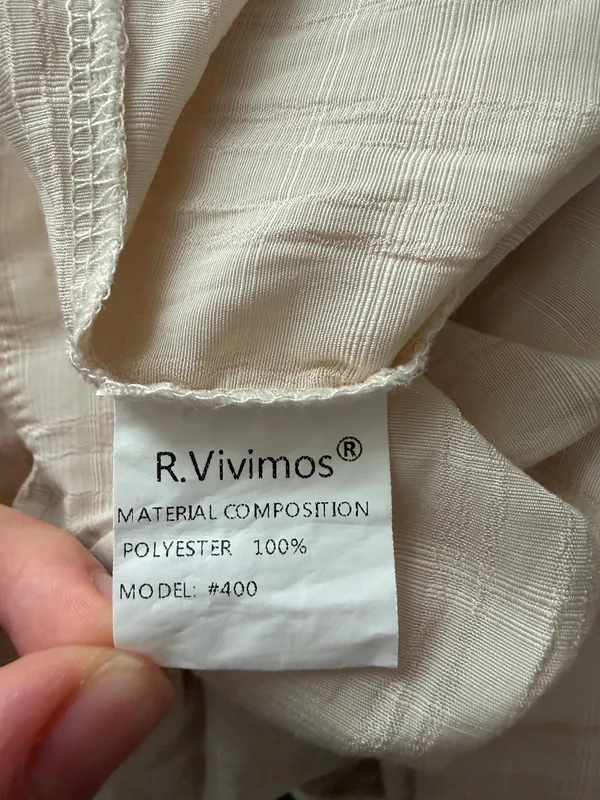 Cream Vneck Maxi Dress Tan Size XL - Image 5