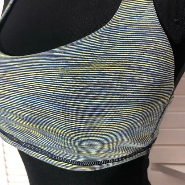 Lululemon Free to Be Bra Wild Sports Padded Strappy Blue Yellow Extra Small - Image 8