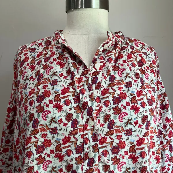 Universal Threads Red Ditzy Boho Peasant‎ Floral Blouse Sz Large - Image 8