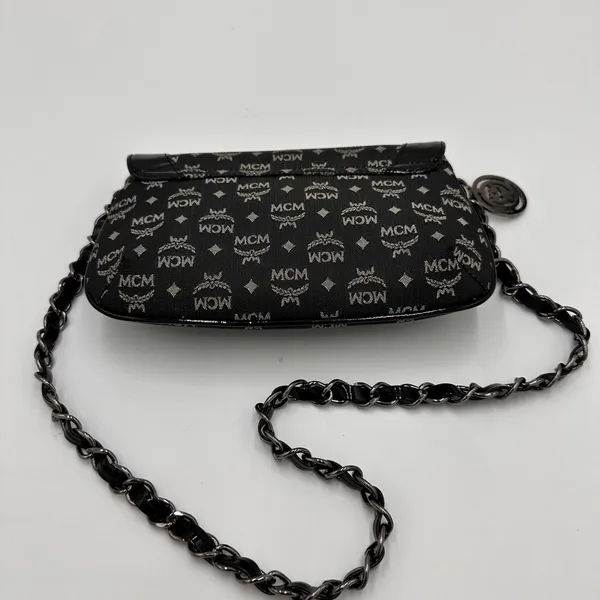 MCM Monogram Black and Gray Shoulder Bag - Image 3