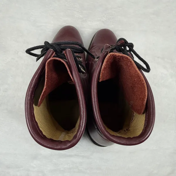 Justin L510 Burgundy Leather Lace Up Roper Boots Kiltie Fringe USA Made‎ 7B - Image 6