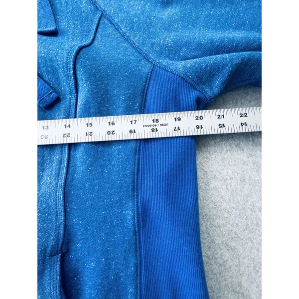 Active‎ Life Women's Long Hoodie Coat XXL Blue Fleece Lined Pockets Open Front - Image 10