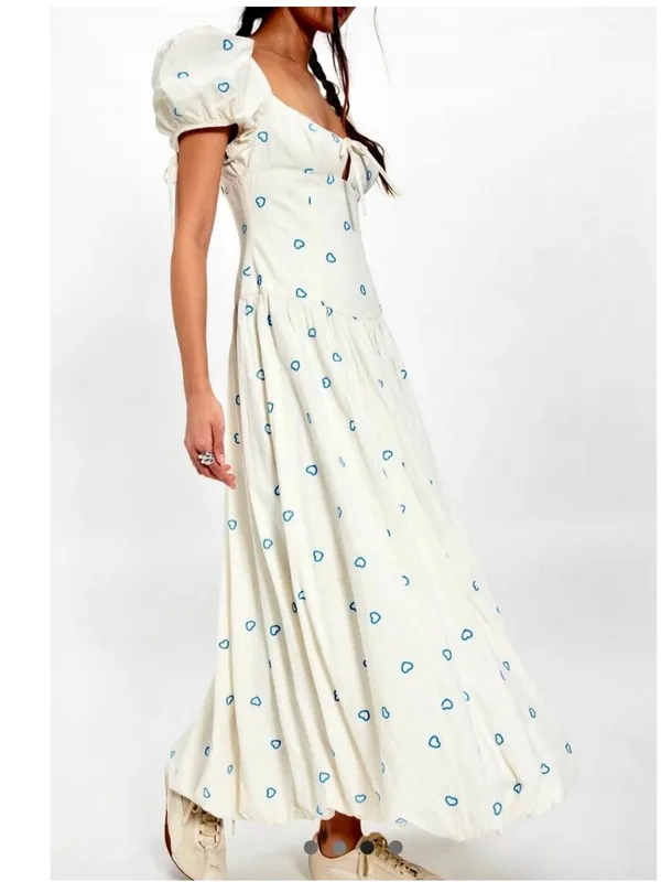 Free People Bali Sprinkled Heart Maxi Dress in Tofu Combo 12 - Image 10