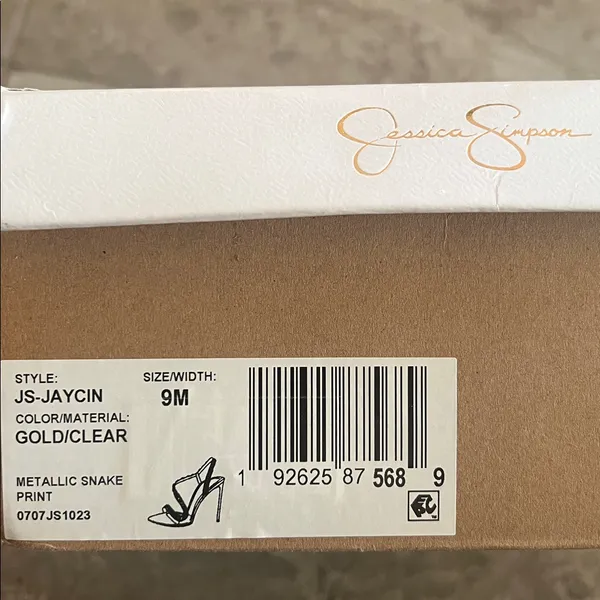 Jessica Simpson Jaycin Metallic Embossed Jewel Embellished Dress Sandals, Size 9 - Image 11