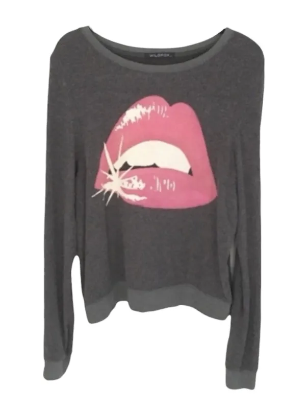 new Wildfox ❤︎ Glamour Puss Baggy Beach Jumper BBJ Sweatshirt ❤︎ Dirty Black ❤︎ - Image 12