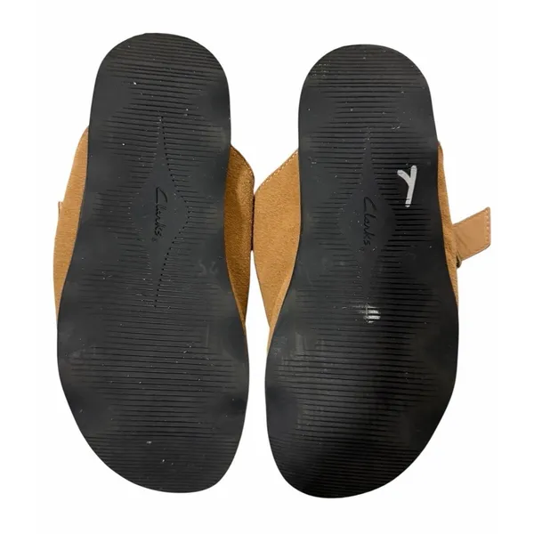 Clarks‎ Brynn Slide Tan Suede/Faux Lining Slide Clog Shoes Women's Size 6.5M - Image 8