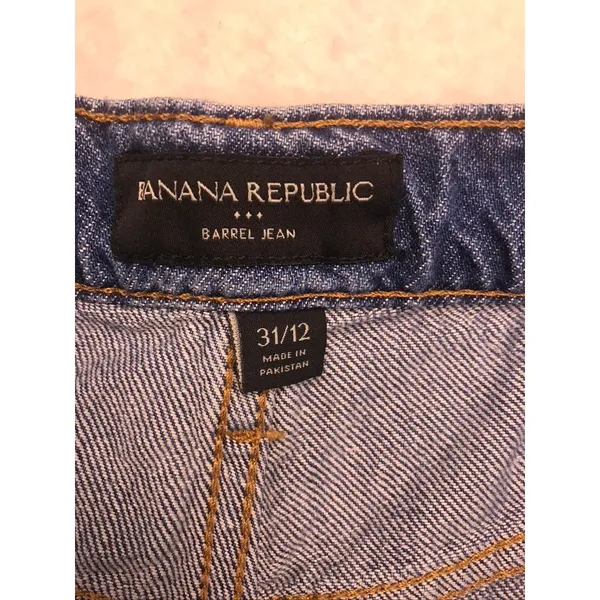 Banana Republic Barrel Jean Womens 31/12‎ Blue Excellent Tapered High Rise Denim - Image 2